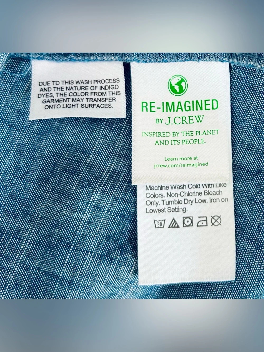 J. Crew Chambray Blue V-Neck Peasant Tunic